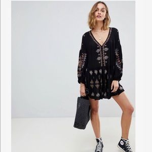 Free People Arianna Tunic Shirt Dress Embroidery